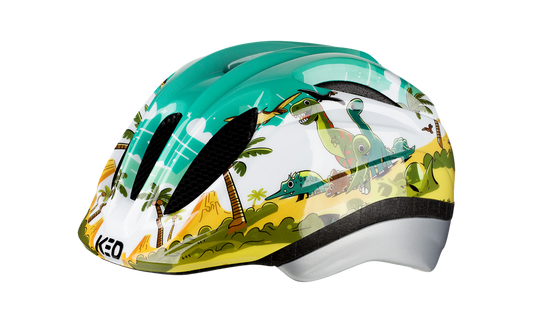 KED Meggy II Trend Kinderhelm mit Dino-Motiv, Seitenansicht