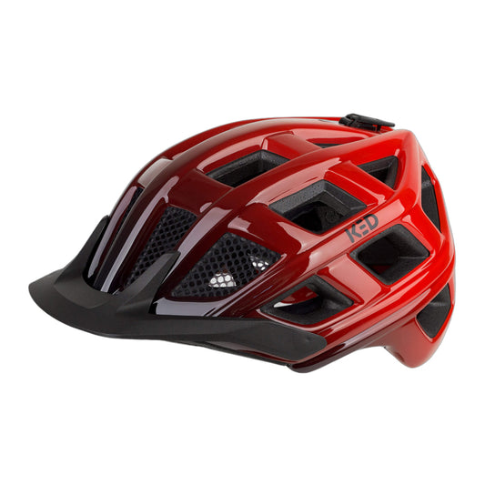 KED Crom MTB-Helm in Rot-Schwarz glänzend, Schräg-/Seitenansicht